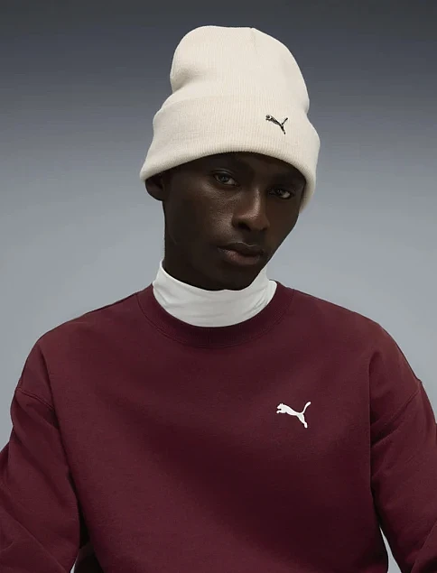 Шапка PUMA METALPUMACAT HighCrownBeanie текстильная белая - фото 4 - Miraton