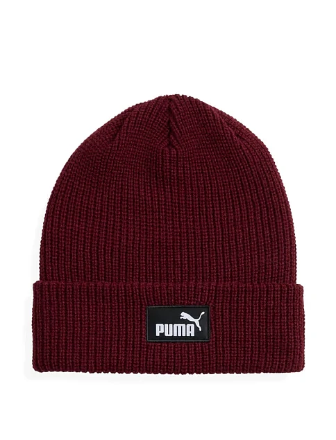 Шапка PUMA ESS High Crown Beanie текстильная бордовая - фото 1 - Miraton
