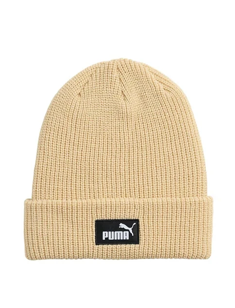 Шапка PUMA ESS High Crown Beanie текстильная бежевая - фото 1 - Miraton