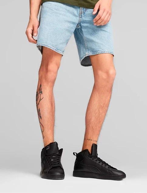 Мужские ботинки PUMA Smash 3.0 Mid кожаные черные - фото 7 - Miraton