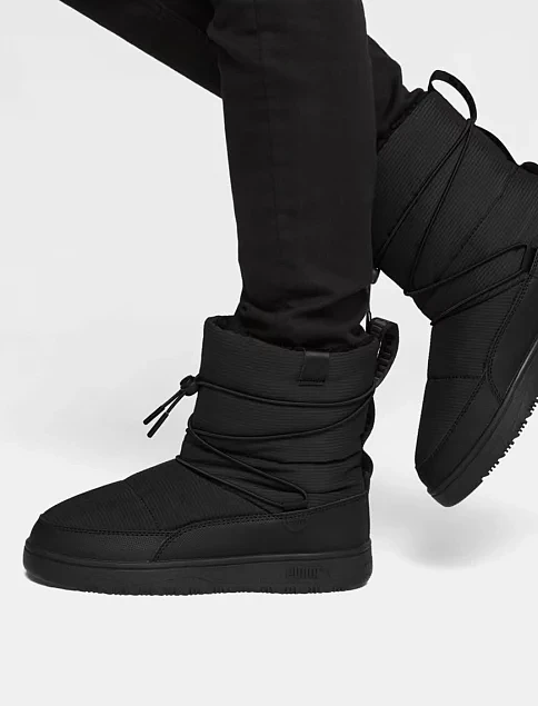 Женские дутики PUMA Snowbae Wns кожаные черные - фото 2 - Miraton