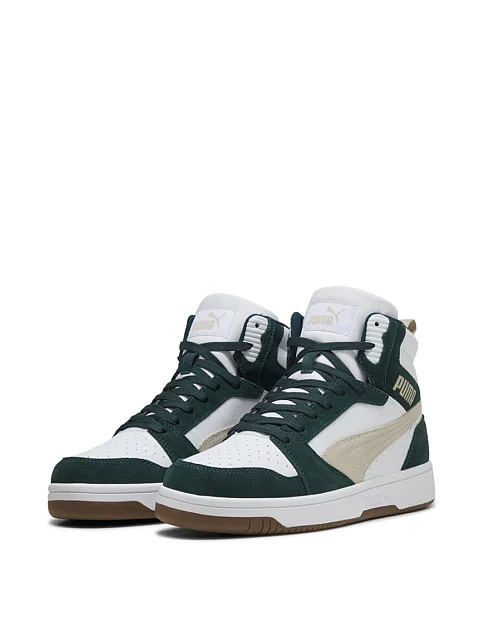 Мужские ботинки PUMA Rebound v6 SD кожаные зеленые - фото 3 - Miraton