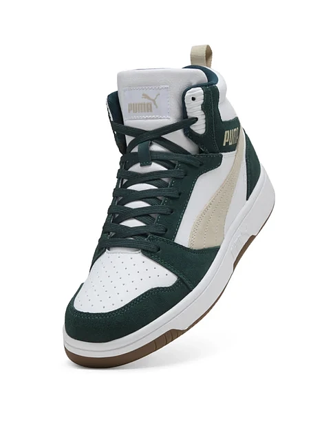 Мужские ботинки PUMA Rebound v6 SD кожаные зеленые - фото 5 - Miraton