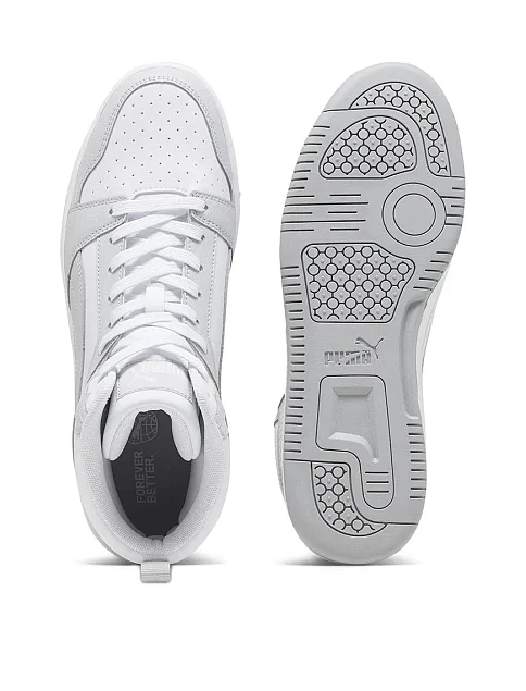 Женские ботинки PUMA Rebound v6 из экокожи серые - фото 2 - Miraton