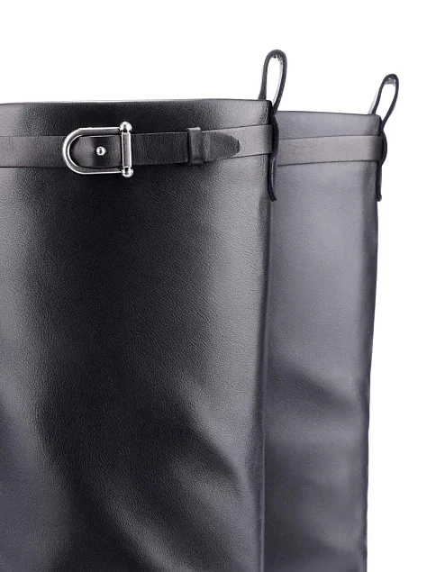 Женские сапоги кожаные черные - фото 2 - Miraton