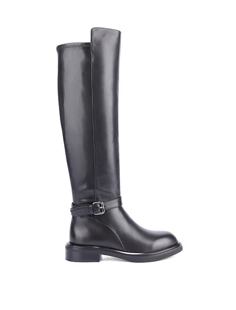 Женские ботфорты Attizzare кожаные черные - фото 1 - Miraton