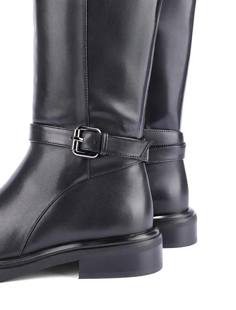 Женские ботфорты Attizzare кожаные черные - фото 2 - Miraton