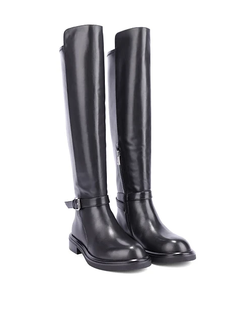 Женские ботфорты Attizzare кожаные черные - фото 3 - Miraton