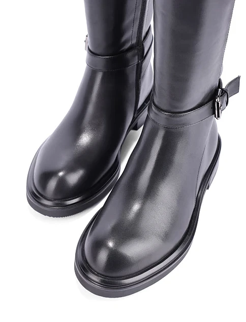 Женские ботфорты Attizzare кожаные черные - фото 5 - Miraton