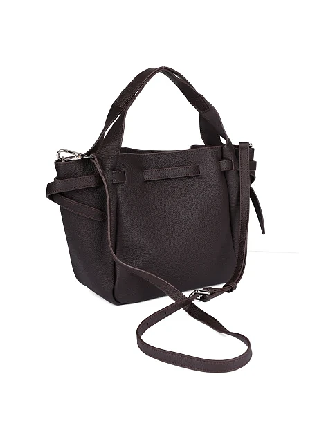 Женская сумка кожаная коричневая - фото 6 - Miraton