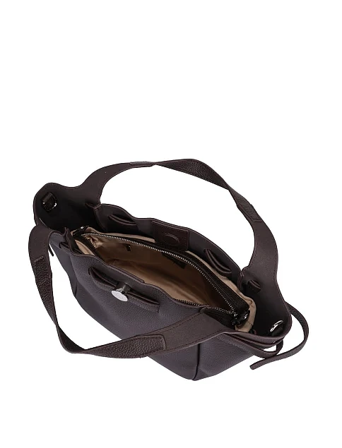 Женская сумка кожаная коричневая - фото 7 - Miraton