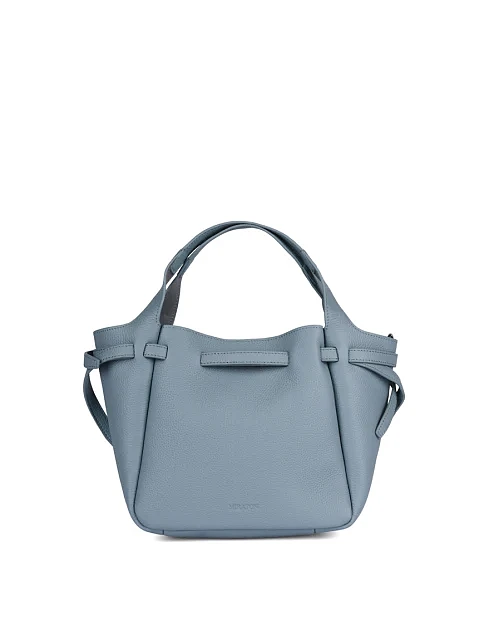 Женская сумка кожаная голубая - фото 4 - Miraton