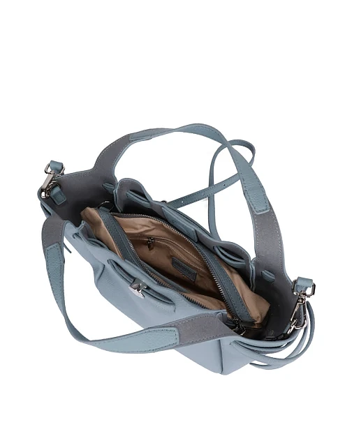 Женская сумка кожаная голубая - фото 7 - Miraton