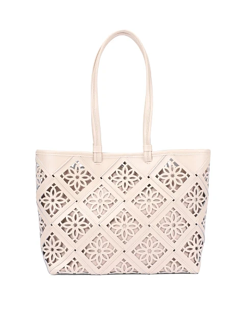 Женская сумка кожаная молочного цвета - фото 1 - Miraton