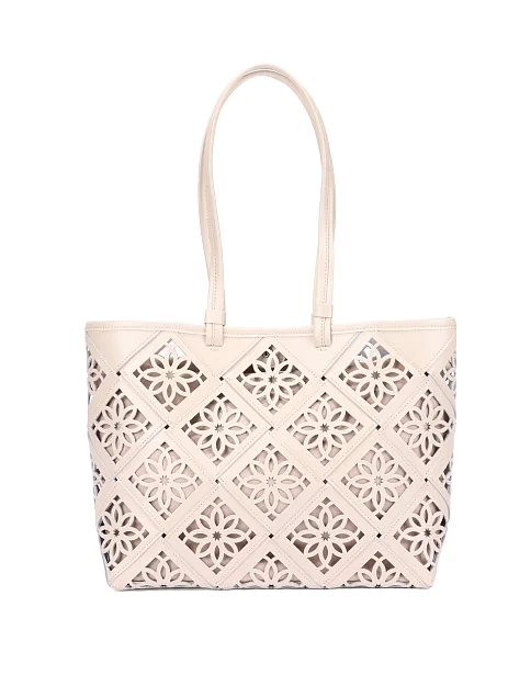 Женская сумка кожаная молочного цвета - фото 4 - Miraton