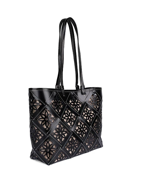 Женская сумка кожаная черная - фото 3 - Miraton