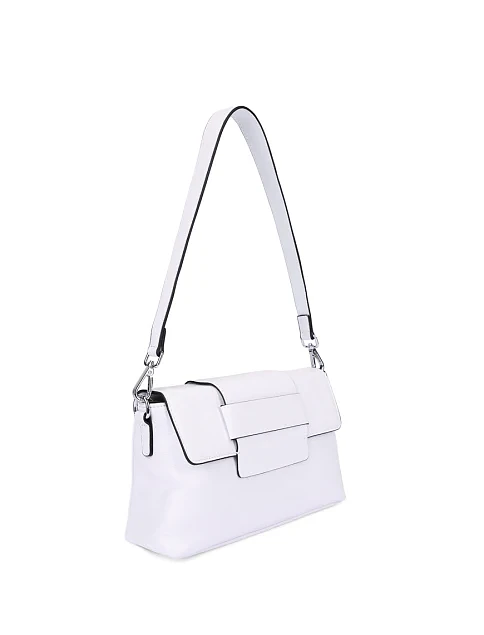 Женская сумка через плечо кожаная белая - фото 3 - Miraton