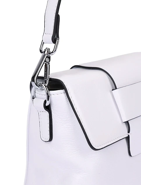 Женская сумка через плечо кожаная белая - фото 5 - Miraton