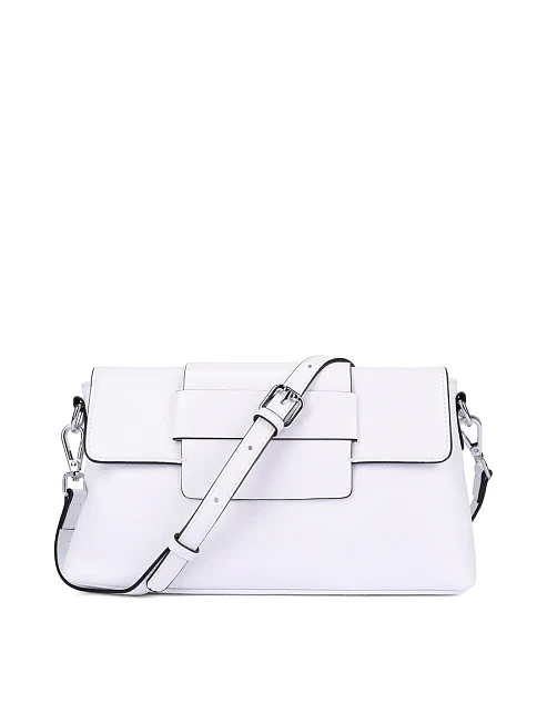 Женская сумка через плечо кожаная белая - фото 6 - Miraton