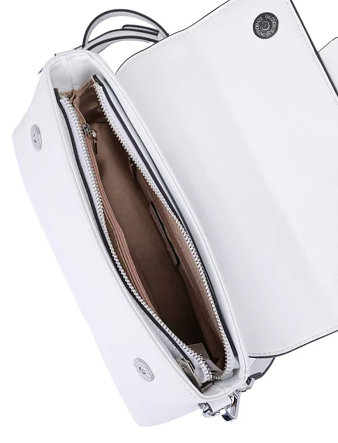 Женская сумка через плечо кожаная белая - фото 7 - Miraton