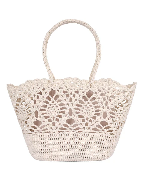 Жіноча сумка тканинна молочного кольору - фото 1 - Miraton