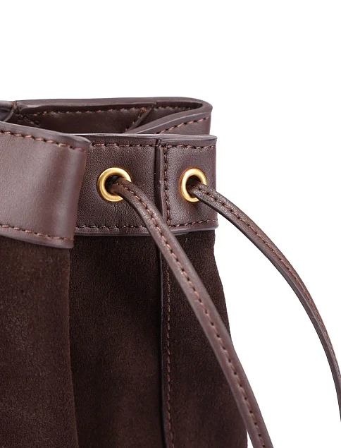 Женская сумка шоппер замшевая коричневая - фото 5 - Miraton