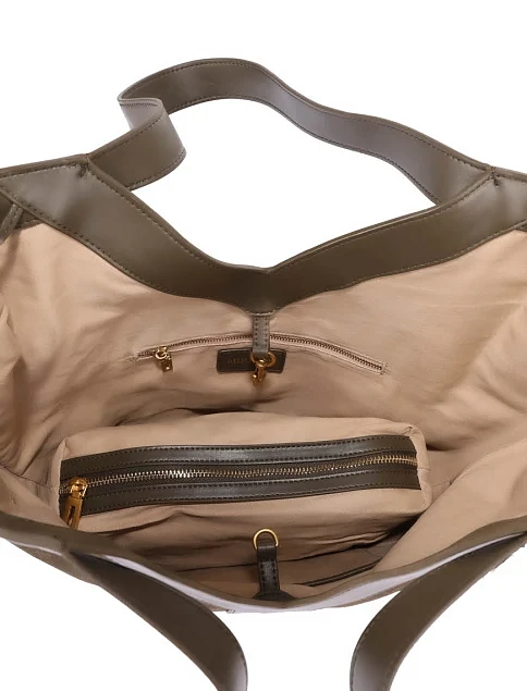 Женская сумка шоппер замшевая зеленая - фото 5 - Miraton