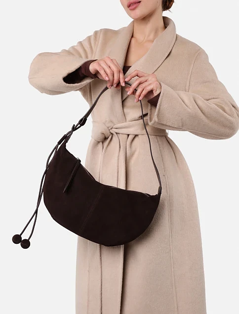 Жіноча сумка замшева коричнева - фото 2 - Miraton