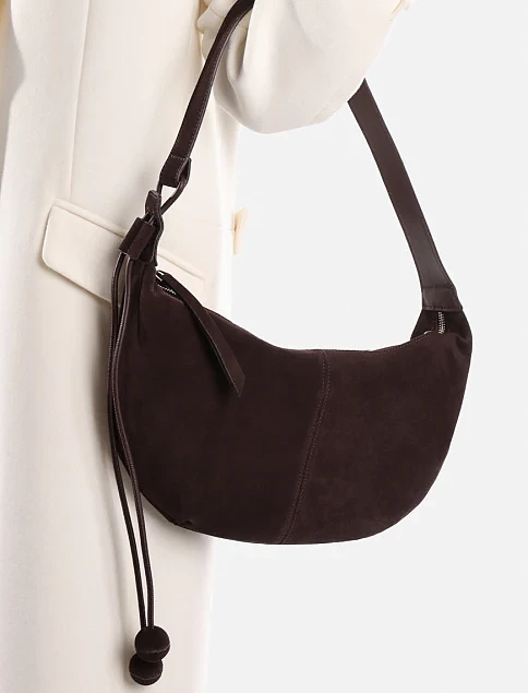 Жіноча сумка замшева коричнева - фото 7 - Miraton