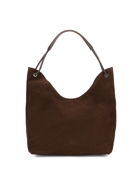 Жіноча сумка шоппер замшева коричнева - фото 1 - Miraton