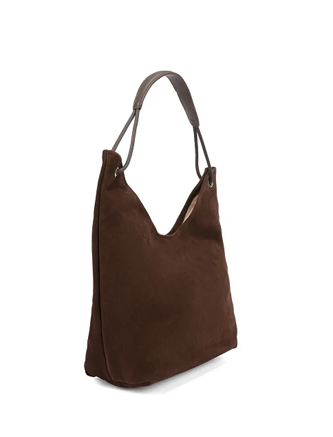 Жіноча сумка шоппер замшева коричнева - фото 3 - Miraton