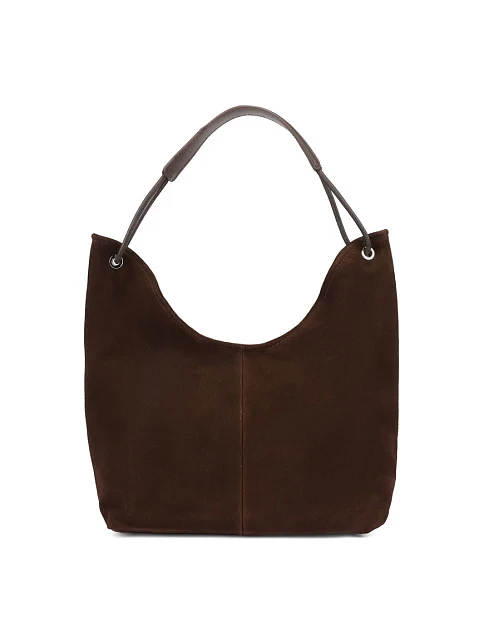 Жіноча сумка шоппер замшева коричнева - фото 4 - Miraton