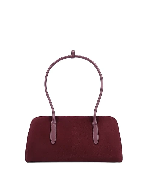 Жіноча сумка через плече замшева бордова - фото 1 - Miraton