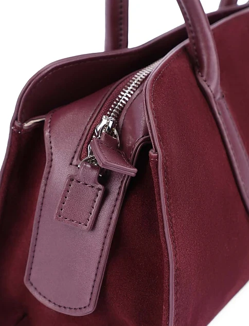 Жіноча сумка через плече замшева бордова - фото 5 - Miraton