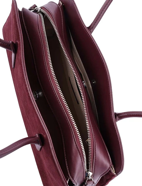 Жіноча сумка через плече замшева бордова - фото 6 - Miraton