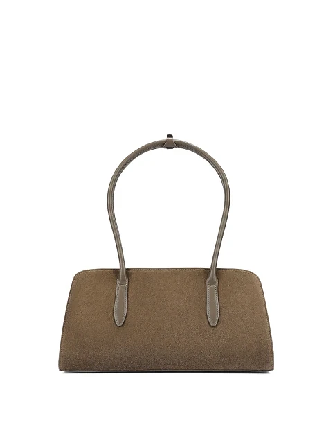 Женская сумка через плечо замшевая зеленая - фото 4 - Miraton