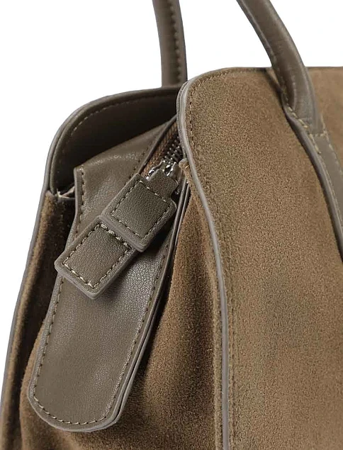 Женская сумка через плечо замшевая зеленая - фото 5 - Miraton