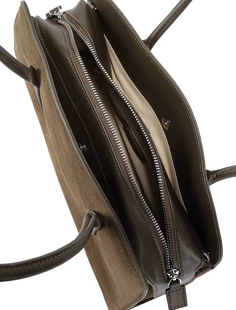 Женская сумка через плечо замшевая зеленая - фото 6 - Miraton