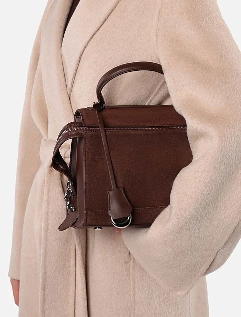 Женская сумка замшевая коричневая - фото 2 - Miraton