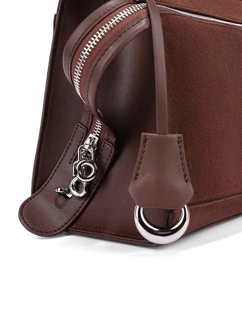 Женская сумка замшевая коричневая - фото 5 - Miraton