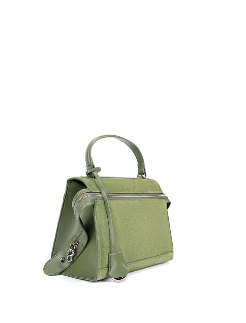 Женская сумка замшевая зеленая - фото 3 - Miraton