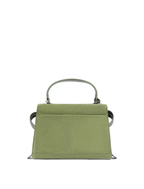 Женская сумка замшевая зеленая - фото 4 - Miraton