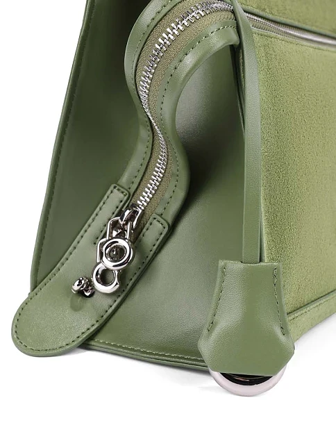 Женская сумка замшевая зеленая - фото 5 - Miraton