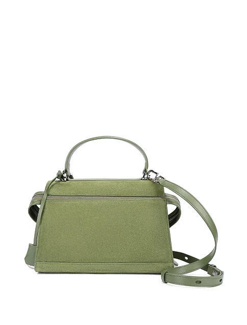 Женская сумка замшевая зеленая - фото 7 - Miraton