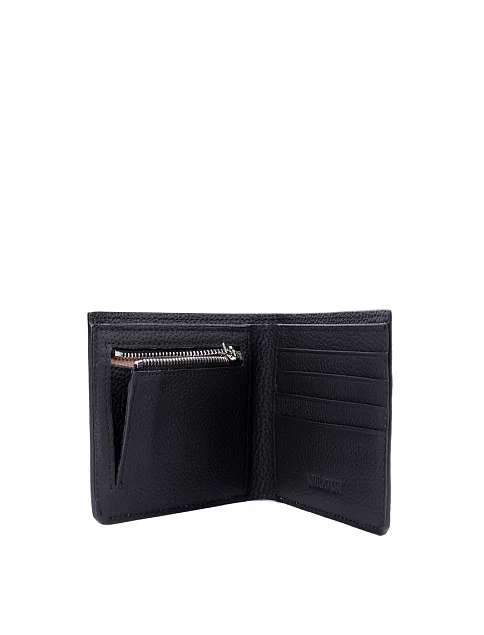 Кошелек на магните кожаный черный - фото 4 - Miraton