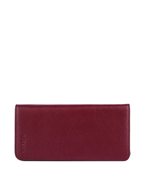 Гаманець на магніті шкіряний бордовий - фото 1 - Miraton