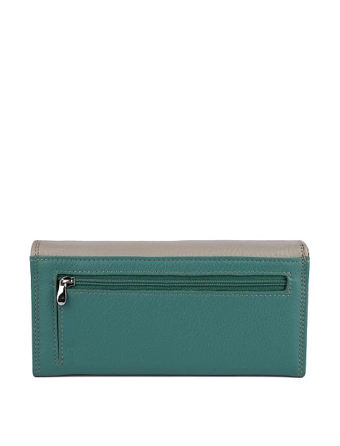 Кошелек на магните кожаный зеленый - фото 3 - Miraton