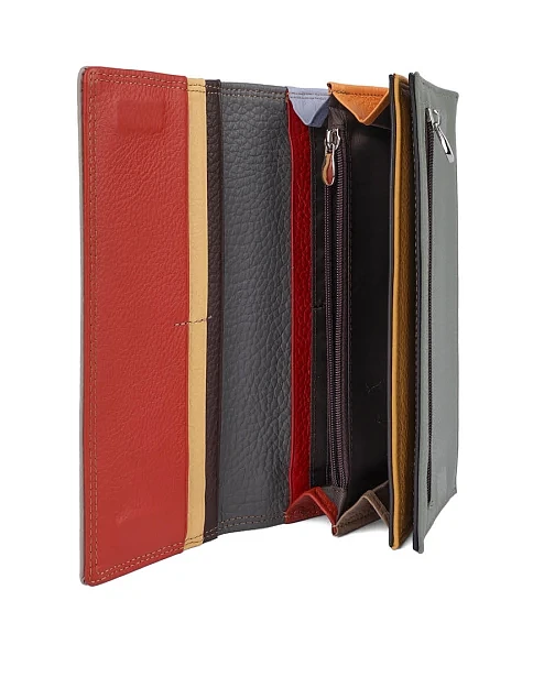 Кошелек на магните кожаный зеленый - фото 4 - Miraton