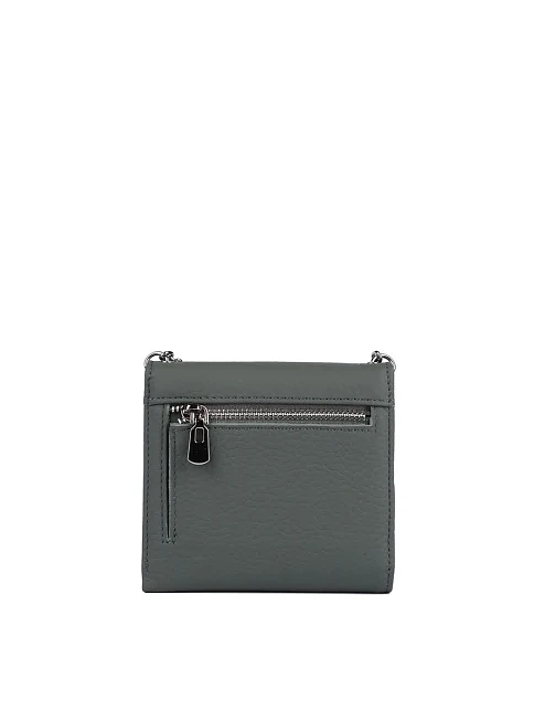 Гаманець на кнопці шкіряний зелений з ланцюжком - фото 3 - Miraton