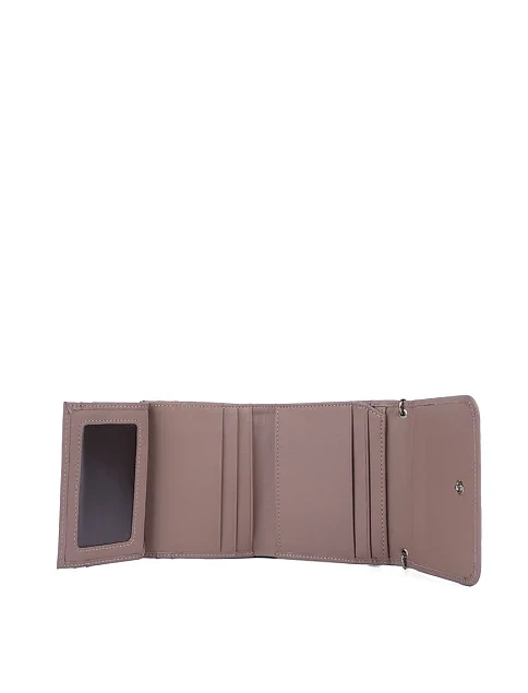 Гаманець на кнопці шкіряний рожевий з ланцюжком - фото 4 - Miraton